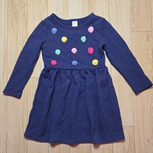 Carter's Blue Dress with Vibrant Pom Poms